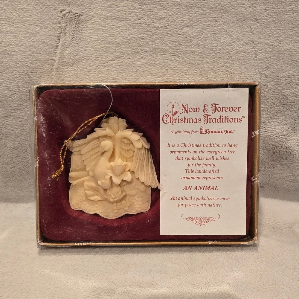 Roman Inc Now‎ Forever Christmas Traditions Ornament Swan Flowers House Design